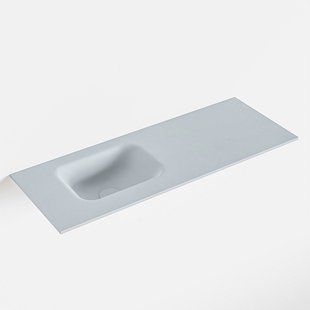 MONDIAZ LEX Clay solid surface inleg wastafel voor toiletmeubel 80cm. Positie wasbak links