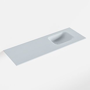 MONDIAZ LEX Clay solid surface inleg wastafel voor toiletmeubel 90cm. Positie wasbak rechts