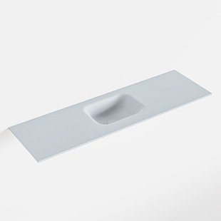 MONDIAZ LEX Clay solid surface inleg wastafel voor toiletmeubel 100cm. Positie wasbak midden
