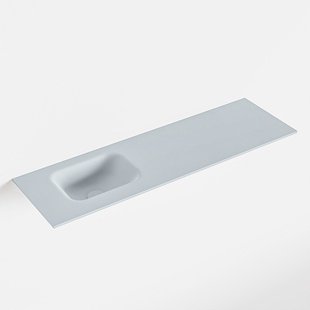 MONDIAZ LEX Clay solid surface inleg wastafel voor toiletmeubel 100cm. Positie wasbak links