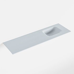 MONDIAZ LEX Clay solid surface inleg wastafel voor toiletmeubel 100cm. Positie wasbak rechts
