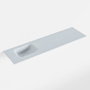 MONDIAZ LEX Clay solid surface inleg wastafel voor toiletmeubel 110cm. Positie wasbak links
