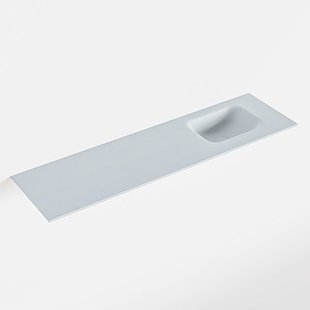 MONDIAZ LEX Clay solid surface inleg wastafel voor toiletmeubel 110cm. Positie wasbak rechts