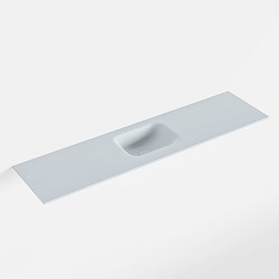 MONDIAZ LEX Clay solid surface inleg wastafel voor toiletmeubel 120cm. Positie wasbak midden
