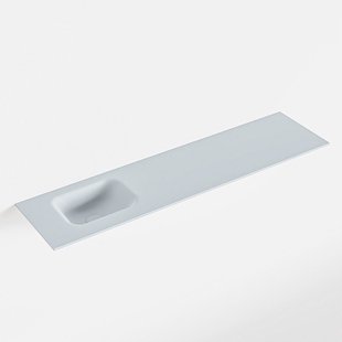 MONDIAZ LEX Clay solid surface inleg wastafel voor toiletmeubel 120cm. Positie wasbak links