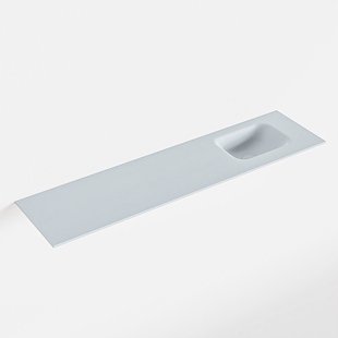MONDIAZ LEX Clay solid surface inleg wastafel voor toiletmeubel 120cm. Positie wasbak rechts