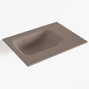 MONDIAZ LEX Smoke solid surface inleg wastafel voor toiletmeubel 40cm. Positie wasbak links