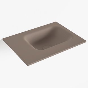 MONDIAZ LEX Smoke solid surface inleg wastafel voor toiletmeubel 40cm. Positie wasbak rechts