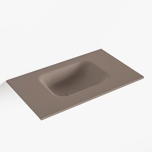 MONDIAZ LEX Smoke solid surface inleg wastafel voor toiletmeubel 50cm. Positie wasbak midden