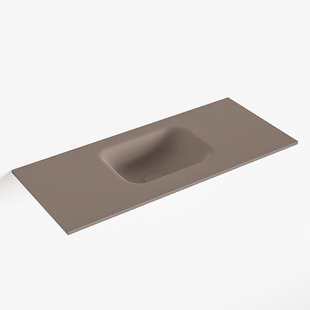 MONDIAZ LEX Smoke solid surface inleg wastafel voor toiletmeubel 70cm. Positie wasbak midden