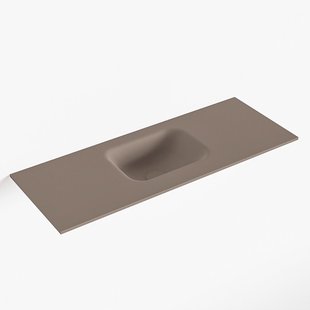 MONDIAZ LEX Smoke solid surface inleg wastafel voor toiletmeubel 80cm. Positie wasbak midden