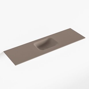 MONDIAZ LEX Smoke solid surface inleg wastafel voor toiletmeubel 100cm. Positie wasbak midden