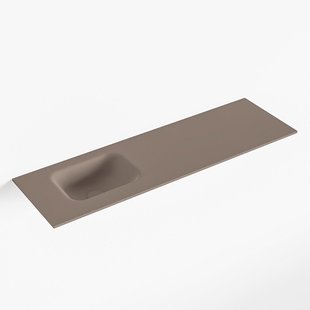 MONDIAZ LEX Smoke solid surface inleg wastafel voor toiletmeubel 100cm. Positie wasbak links