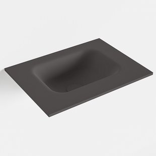 MONDIAZ LEX Dark_grey solid surface inleg wastafel voor toiletmeubel 40cm. Positie wasbak midden
