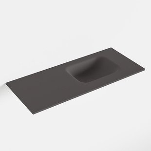 MONDIAZ LEX Dark_grey solid surface inleg wastafel voor toiletmeubel 70cm. Positie wasbak rechts