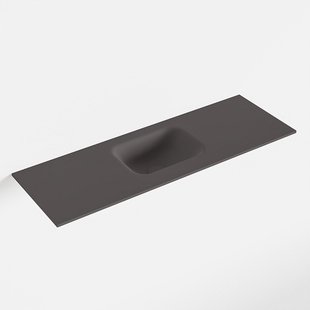 MONDIAZ LEX Dark_grey solid surface inleg wastafel voor toiletmeubel 90cm. Positie wasbak midden