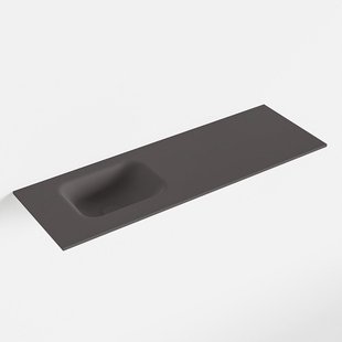 MONDIAZ LEX Dark_grey solid surface inleg wastafel voor toiletmeubel 90cm. Positie wasbak links