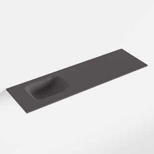 MONDIAZ LEX Dark_grey solid surface inleg wastafel voor toiletmeubel 100cm. Positie wasbak links