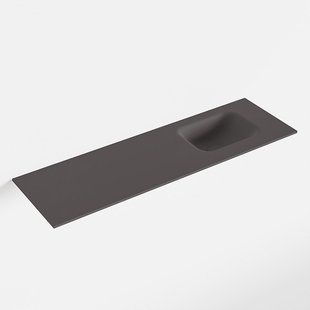 MONDIAZ LEX Dark_grey solid surface inleg wastafel voor toiletmeubel 100cm. Positie wasbak rechts