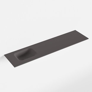 MONDIAZ LEX Dark_grey solid surface inleg wastafel voor toiletmeubel 120cm. Positie wasbak links