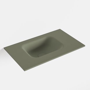 MONDIAZ LEX Army solid surface inleg wastafel voor toiletmeubel 50cm. Positie wasbak links
