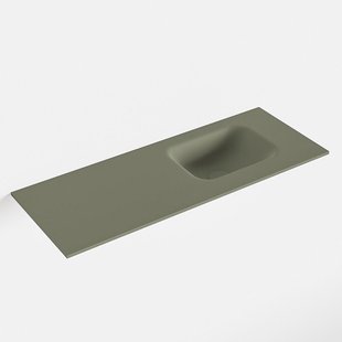 MONDIAZ LEX Army solid surface inleg wastafel voor toiletmeubel 80cm. Positie wasbak rechts