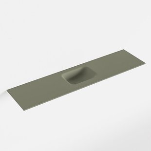 MONDIAZ LEX Army solid surface inleg wastafel voor toiletmeubel 120cm. Positie wasbak midden
