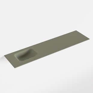 MONDIAZ LEX Army solid surface inleg wastafel voor toiletmeubel 120cm. Positie wasbak links