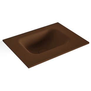 MONDIAZ LEX Rust solid surface inleg wastafel voor toiletmeubel 40cm. Positie wasbak midden
