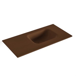 MONDIAZ LEX Rust solid surface inleg wastafel voor toiletmeubel 60cm. Positie wasbak rechts