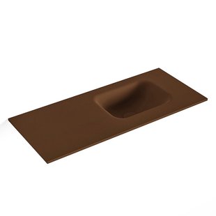 MONDIAZ LEX Rust solid surface inleg wastafel voor toiletmeubel 70cm. Positie wasbak rechts