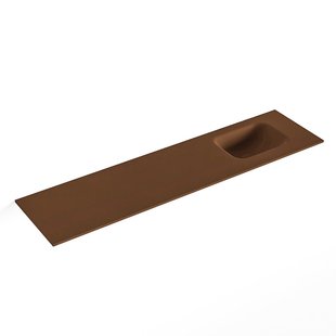 MONDIAZ LEX Rust solid surface inleg wastafel voor toiletmeubel 120cm. Positie wasbak rechts