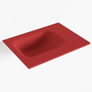 MONDIAZ LEX Fire solid surface inleg wastafel voor toiletmeubel 40cm. Positie wasbak links
