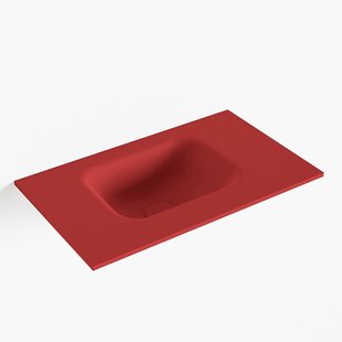 MONDIAZ LEX Fire solid surface inleg wastafel voor toiletmeubel 50cm. Positie wasbak links