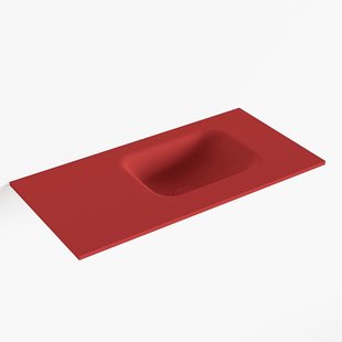 MONDIAZ LEX Fire solid surface inleg wastafel voor toiletmeubel 60cm. Positie wasbak rechts