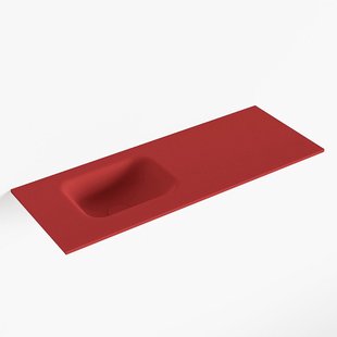 MONDIAZ LEX Fire solid surface inleg wastafel voor toiletmeubel 80cm. Positie wasbak links