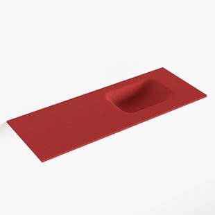 MONDIAZ LEX Fire solid surface inleg wastafel voor toiletmeubel 80cm. Positie wasbak rechts