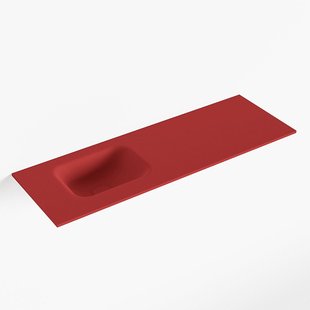MONDIAZ LEX Fire solid surface inleg wastafel voor toiletmeubel 90cm. Positie wasbak links