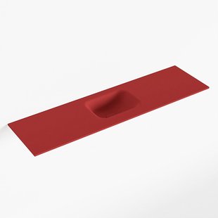 MONDIAZ LEX Fire solid surface inleg wastafel voor toiletmeubel 110cm. Positie wasbak midden