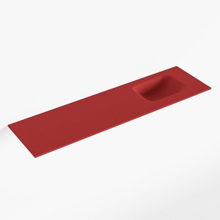 MONDIAZ LEX Fire solid surface inleg wastafel voor toiletmeubel 110cm. Positie wasbak rechts