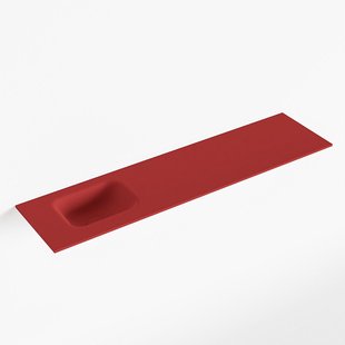 MONDIAZ LEX Fire solid surface inleg wastafel voor toiletmeubel 120cm. Positie wasbak links