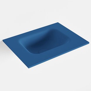 MONDIAZ LEX Jeans solid surface inleg wastafel voor toiletmeubel 40cm. Positie wasbak midden