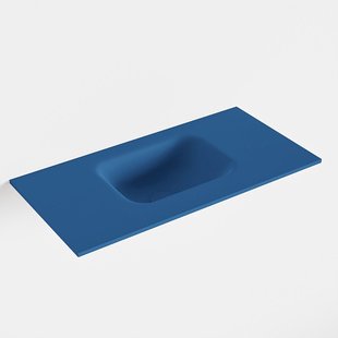 MONDIAZ LEX Jeans solid surface inleg wastafel voor toiletmeubel 60cm. Positie wasbak midden