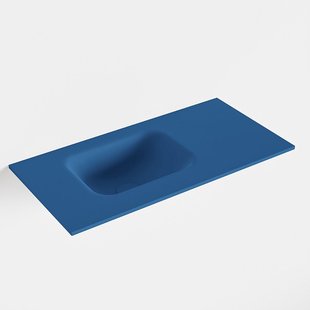 MONDIAZ LEX Jeans solid surface inleg wastafel voor toiletmeubel 60cm. Positie wasbak links