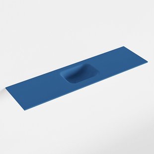 MONDIAZ LEX Jeans solid surface inleg wastafel voor toiletmeubel 110cm. Positie wasbak midden
