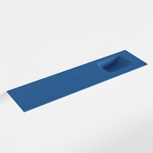 MONDIAZ LEX Jeans solid surface inleg wastafel voor toiletmeubel 120cm. Positie wasbak rechts
