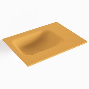 MONDIAZ LEX Ocher solid surface inleg wastafel voor toiletmeubel 40cm. Positie wasbak links