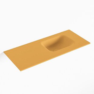 MONDIAZ LEX Ocher solid surface inleg wastafel voor toiletmeubel 70cm. Positie wasbak rechts