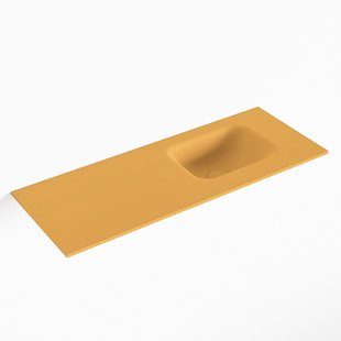 MONDIAZ LEX Ocher solid surface inleg wastafel voor toiletmeubel 80cm. Positie wasbak rechts