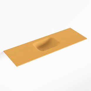 MONDIAZ LEX Ocher solid surface inleg wastafel voor toiletmeubel 90cm. Positie wasbak midden
